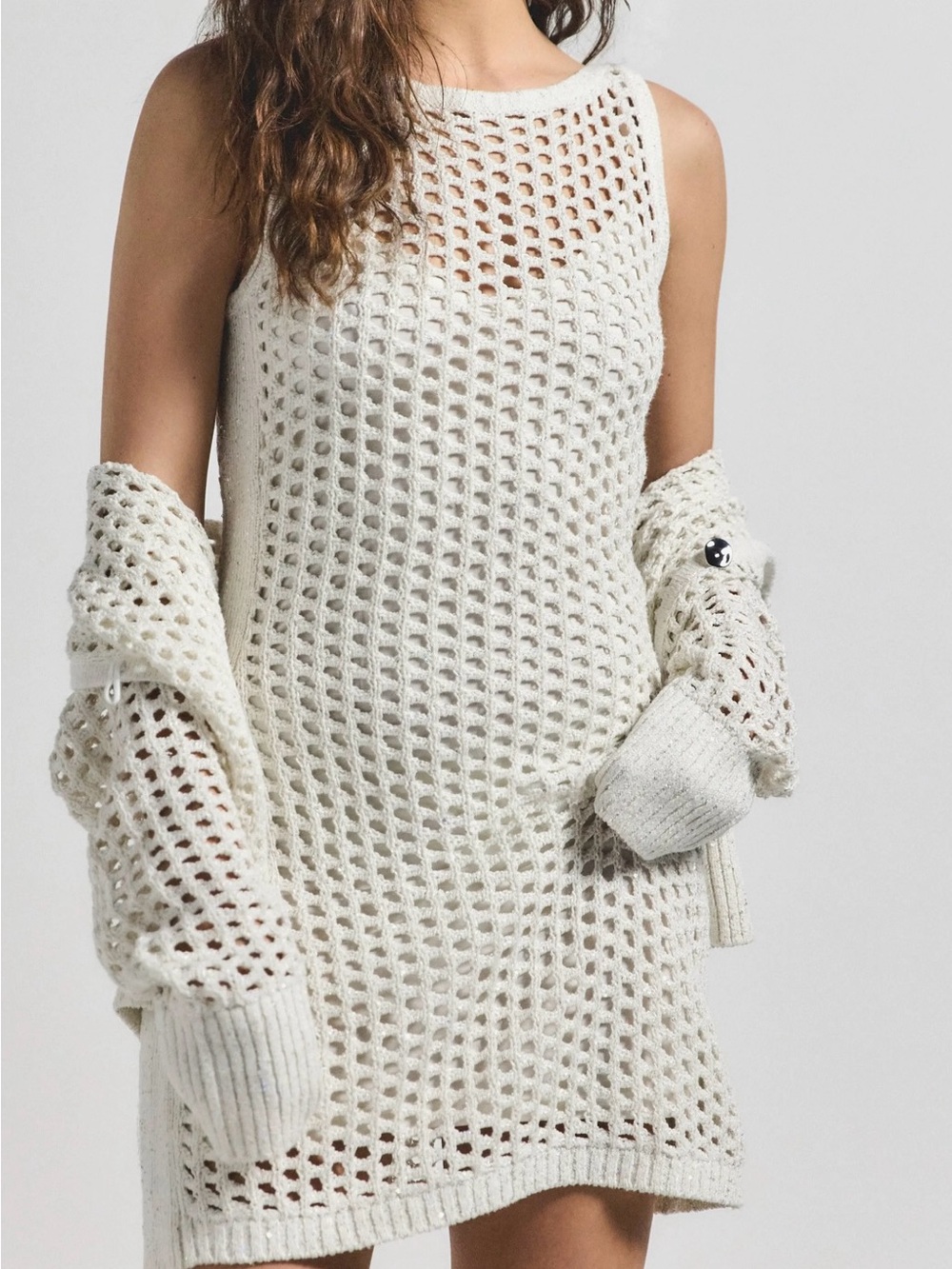 NWT Derek Lam 10 Crosby Sequin Crochet Minidress